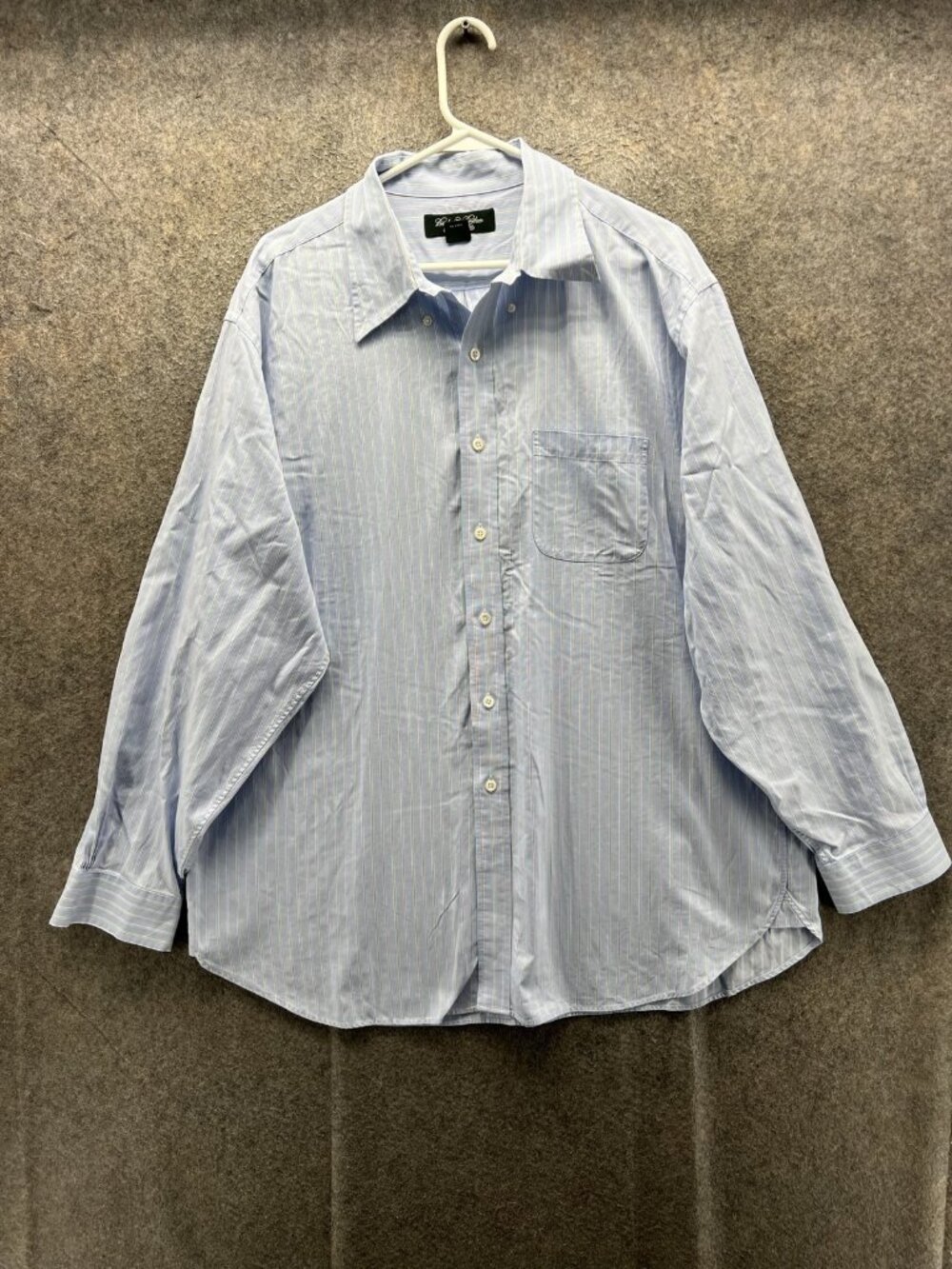 Brooks Brothers Dress Shirt Mens XL Blue Stripe Regular Fit Cotton Long Sleeve